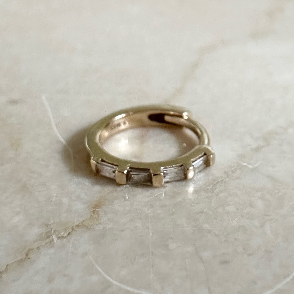 Catbird Diamond Baguette Hoop - Single